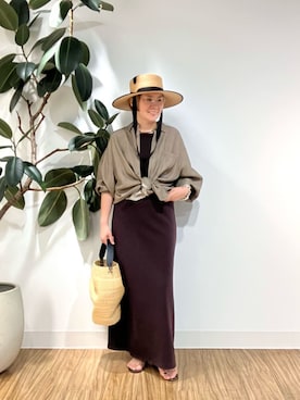 「Whim Gazette（ウィムガゼット）のアイテム（ワンピース/ドレス）」を使った、akko325さん（レディース・156cm）の夏コーディネート