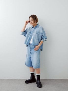 「Whim Gazette（ウィムガゼット）のアイテム」を使った、akko325さん（骨格ストレート・レディース・156cm）の夏コーディネート