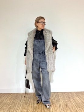 「アイテム（つなぎ/オールインワン）」を使った、akko325さん（レディース・156cm）の秋コーディネート