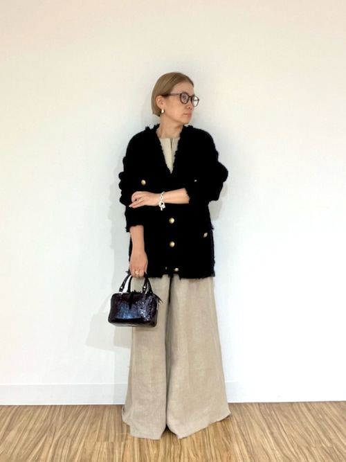 【極美品✨】Whim Gazette モヘヤ混　ツイードジャケット　金釦　近年 Whim Gazette(ウィム ガゼット)のツイードニットジャケット通販