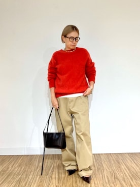 「アイテム（チノパンツ）」を使った、akko325さん（レディース・156cm）の秋コーディネート