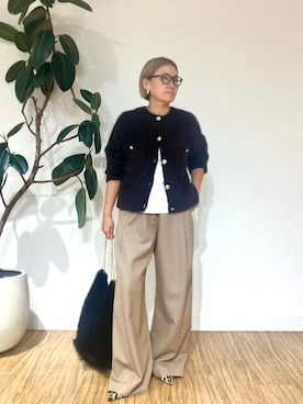 「アイテム（ピアス（両耳用））」を使った、akko325さん（レディース・156cm）の秋コーディネート