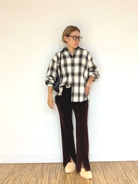 「Whim Gazette（ウィムガゼット）の【Hoaw.】コンチョベルト（ベルト）」を使った、akko325さん（レディース・156cm）の夏コーディネート