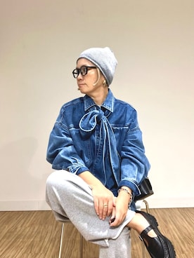 「アイテム（ニットキャップ/ビーニー）」を使った、akko325さん（レディース・156cm）の秋コーディネート