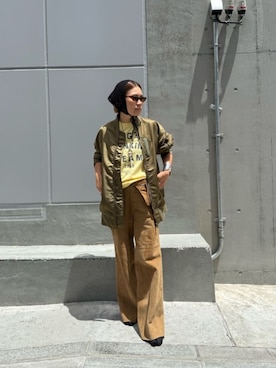 「アイテム（MA-1）」を使った、akko325さん（レディース・156cm）の夏コーディネート