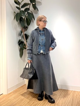 「ウィムガゼット」｜「アイテム（デニムジャケット）」を使った、akko325さん（レディース・156cm）の秋コーディネート