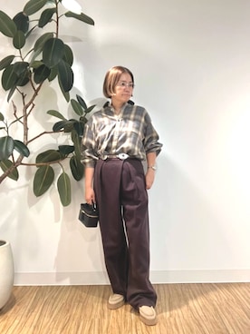 「Whim Gazette（ウィムガゼット）の【Hoaw.】コンチョベルト（ベルト）」を使った、akko325さん（レディース・156cm）の夏コーディネート