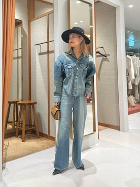 「Whim Gazette（ウィムガゼット）の＜WEB限定サイズあり＞【Hoaw.】ギャザーエナメルパンプス（パンプス、ブラック系）」を使った、nagisaさん（レディース・163cm）の秋コーディネート