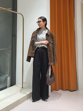 「Whim Gazette（ウィムガゼット）の【Hoaw.】レオパードポインテッドパンプス（パンプス、イエロー系）」を使った、nagisaさん（レディース・163cm）の春コーディネート