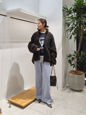 「アイテム（その他アウター、ブラウン系）」を使った、nagisaさん（レディース・163cm）の冬コーディネート