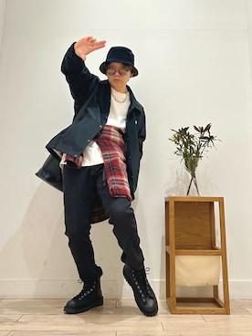 「アイテム（メガネ）」を使った、パック4さん（メンズ・170cm）の秋コーディネート