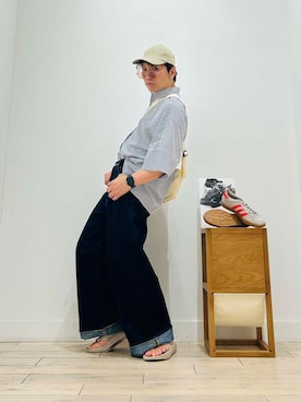 「OOFOS（ウーフォス）のアイテム」を使った、君と洋服を繋ぐ者パックマンさん（メンズ・170cm）の夏コーディネート