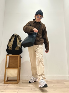 「アイテム（ニットキャップ/ビーニー）」を使った、パック4さん（メンズ・170cm）の秋コーディネート