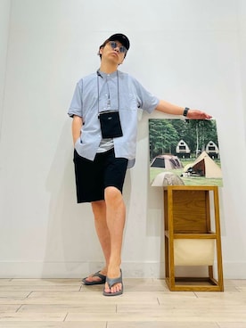 「キャンプ」｜パックマンIIIさん（メンズ・170cm）の夏コーディネート
