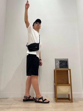 「クルーネック」｜パックマン《そして伝説へ》さん（メンズ・170cm）の夏コーディネート