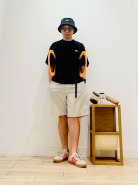 「メガネ」｜「アイテム（雑貨/ホビー）」を使った、君と洋服を繋ぐ者パックマンさん（メンズ・170cm）の夏コーディネート