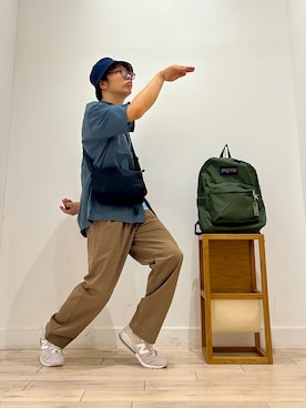 「アイテム（バックパック/リュック）」を使った、パックマンIIIさん（メンズ・170cm）の夏コーディネート