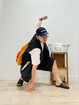 「アイテム（ベスト）」を使った、君と洋服を繋ぐ者パックマンさん（メンズ・170cm）の夏コーディネート