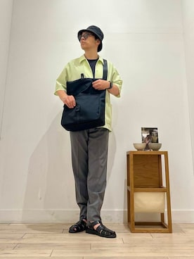 「メガネ」｜「アイテム（帽子）」を使った、パックマンIIIさん（メンズ・170cm）の夏コーディネート