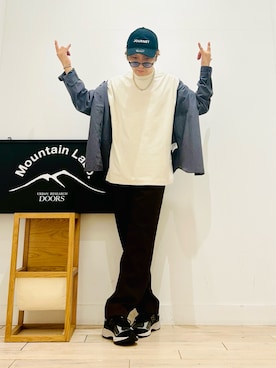 「アイテム（スラックス）」を使った、パックマンIIIさん（メンズ・170cm）の夏コーディネート