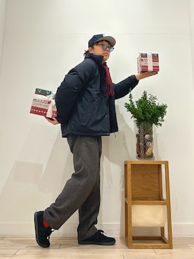 「アイテム（マフラー）」を使った、パック4さん（メンズ・170cm）の秋コーディネート