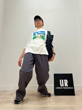 「URBAN RESEARCH DOORS（アーバンリサーチドアーズ）のアイテム（キャップ）」を使った、パックマンIIIさん（メンズ・170cm）の夏コーディネート