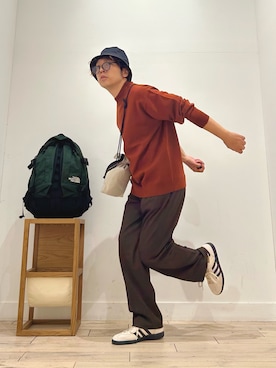 「アイテム（バックパック/リュック）」を使った、パック4さん（メンズ・170cm）の秋コーディネート