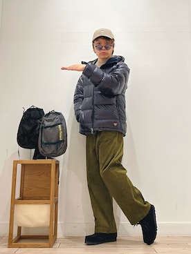 「URBAN RESEARCH DOORS（アーバンリサーチドアーズ）のSnow Peak Apparel　Corduroy Cap（キャップ）」を使った、パックマン《そして伝説へ》さん（メンズ・170cm）の秋コーディネート