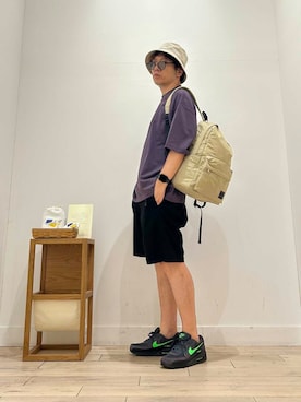 「THE NORTH FACE（ザノースフェイス）のアイテム（ハット）」を使った、パックマン《そして伝説へ》さん（メンズ・170cm）の夏コーディネート