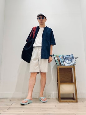 「URBAN RESEARCH Sonny Label（アーバンリサーチサニーレーベル）のアイテム（帽子）」を使った、パックマンIIIさん（メンズ・170cm）の夏コーディネート