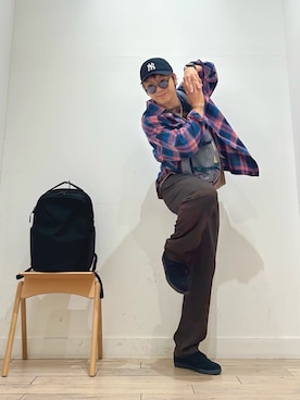 「アイテム（バックパック/リュック）」を使った、パック4さん（メンズ・170cm）の秋コーディネート