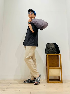 「Gramicci（グラミチ）のアイテム（パンツ）」を使った、パックマンIIIさん（メンズ・170cm）の夏コーディネート