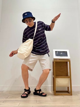 「FORK&SPOON」｜「アイテム（帽子）」を使った、パックマン《そして伝説へ》さん（メンズ・170cm）の夏コーディネート