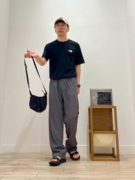「クルーネック」｜パックマン《そして伝説へ》さん（メンズ・170cm）の夏コーディネート
