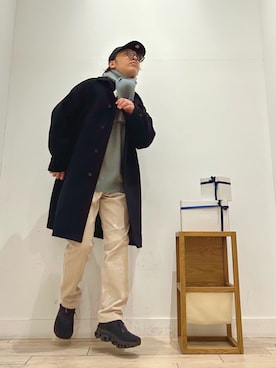 「アイテム（ステンカラーコート）」を使った、パック4さん（メンズ・170cm）の秋コーディネート