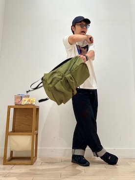 「アイテム（バックパック/リュック）」を使った、パックマンIIIさん（メンズ・170cm）の夏コーディネート