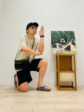 「キャンプ」｜パックマンIIIさん（メンズ・170cm）の夏コーディネート