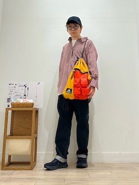「アイテム（バックパック/リュック）」を使った、パックマンIIIさん（メンズ・170cm）の夏コーディネート