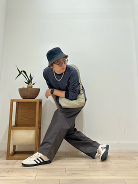 「KIJIMA TAKAYUKI（キジマ　タカユキ）のアイテム（ハット）」を使った、パック4さん（メンズ・170cm）の夏コーディネート