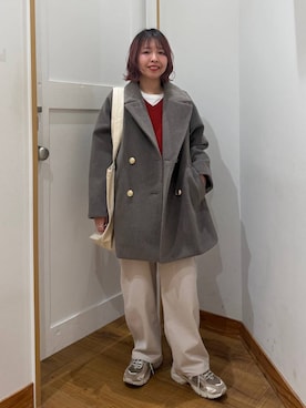 「アイテム（チェスターコート）」を使った、ミカミさん（レディース・153cm・30代）の秋コーディネート