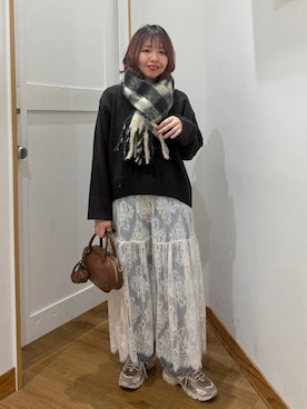 「ハグミーニット_GLOBALWORK」｜ミカミさん（レディース・153cm）の秋コーディネート