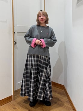 「GLOBAL WORK（グローバルワーク）のエアかる晴雨兼用ブーツ/1055021（ブーツ、ブラック系）」を使った、ミカミさん（レディース・153cm）の秋コーディネート
