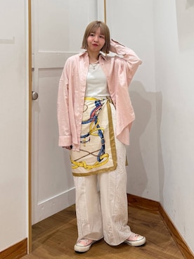 「GLOBAL WORK（グローバルワーク）のアイテム（財布/小物）」を使った、ミカミさん（レディース・153cm）の春コーディネート