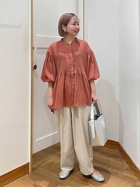 「アイテム（バレエシューズ）」を使った、ミカミさん（レディース・153cm・30代）の春コーディネート
