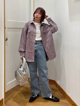 「アイテム（ローファー）」を使った、ミカミさん（レディース・153cm・30代）の秋コーディネート