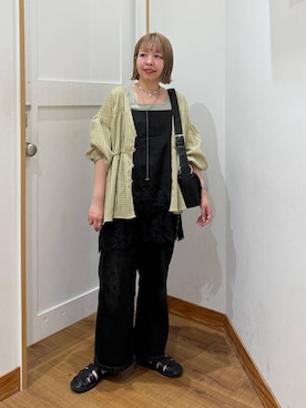 「GLOBAL WORK（グローバルワーク）のアイテム（パンツ）」を使った、ミカミさん（レディース・153cm）の夏コーディネート