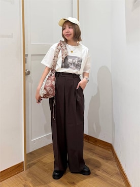 「GLOBAL WORK（グローバルワーク）のアイテム（帽子）」を使った、ミカミさん（レディース・153cm）の夏コーディネート