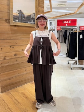 「GLOBAL WORK（グローバルワーク）のアイテム（帽子）」を使った、ミカミさん（レディース・153cm）の夏コーディネート