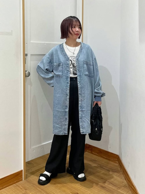 グローバルワーク しゅり/エアリーリラックスデニムワンピース