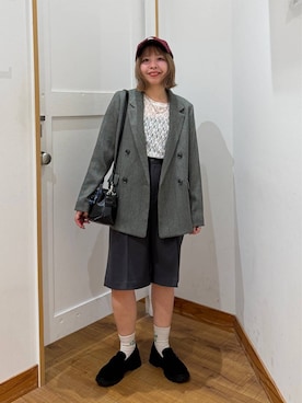 「GLOBAL WORK（グローバルワーク）のアイテム（帽子）」を使った、ミカミさん（レディース・153cm）の秋コーディネート